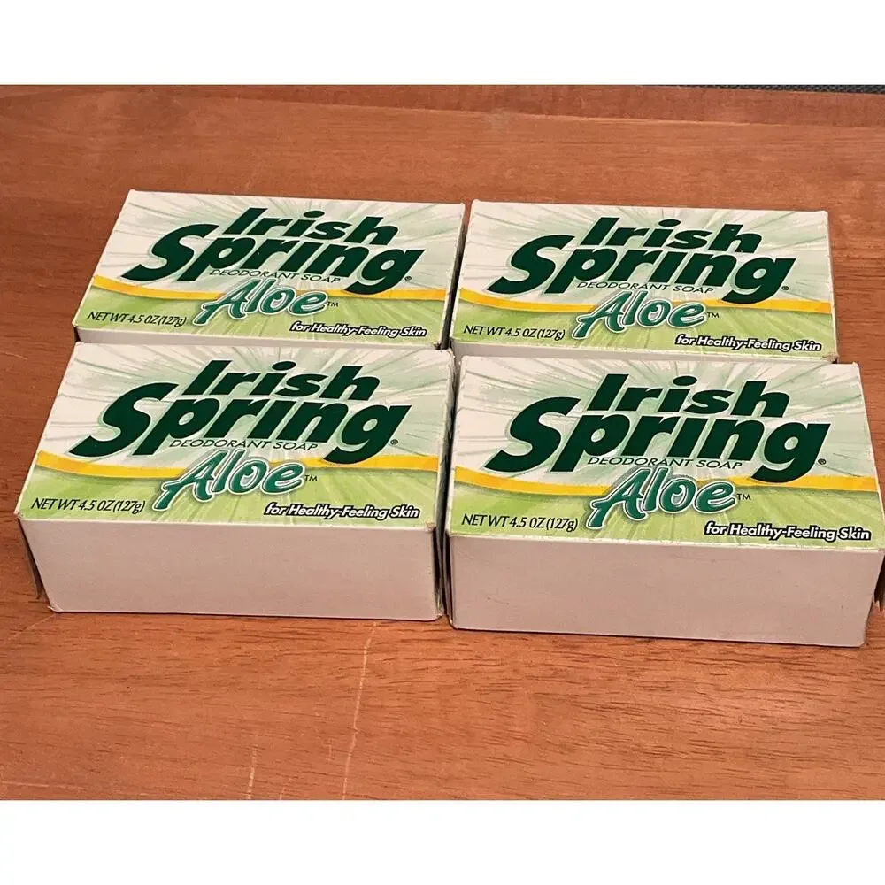 Irish Spring Deodorant Soap Aloe Vintage 4.5oz LOT OF 4